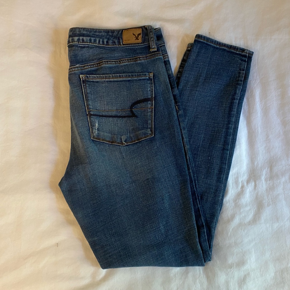 American Eagle Distressed Hi-Rise Jeggings 12 Regular